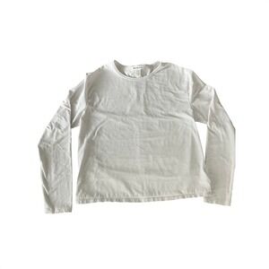 Athleta White Long Sleeve Crew Neck Top M